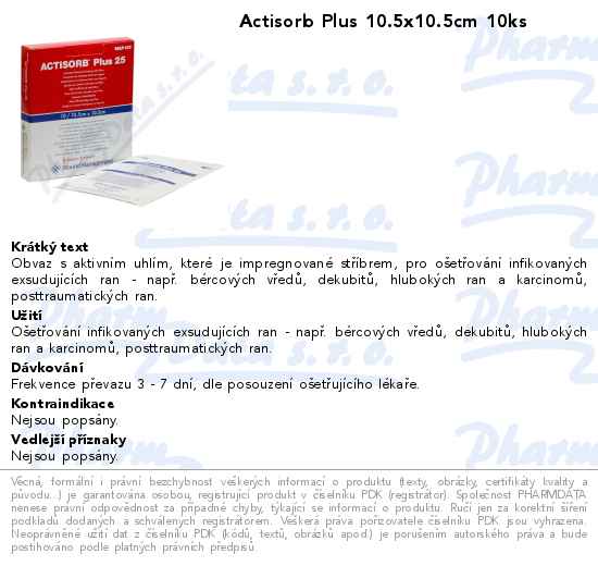Actisorb Plus 10.5x10.5cm 10ks